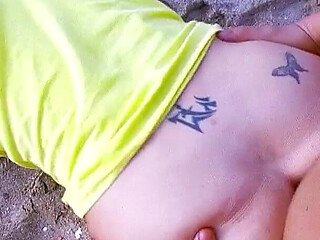 Sexy blonde teen Eva fucked by step father on the beach