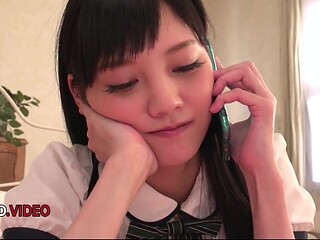 Intense Japanese teen gives amazing blowjobs in hot threesomes session