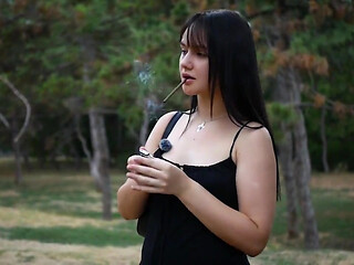 Smoking 120mm Cigarette Outdoors