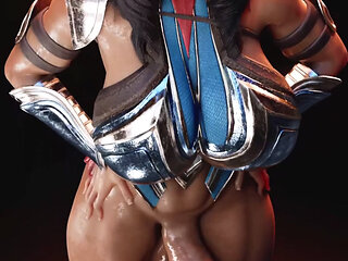 Transgender Wonder Woman Waves Her Tasty Moist Cock in Front of Your Face