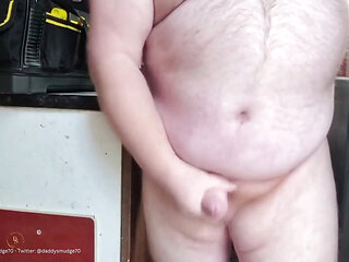 Daddy Cums in Shed