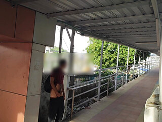 Gay boy at railway station