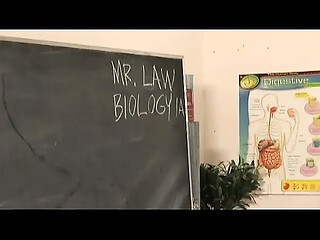 Young student gets drilled by older teacher
