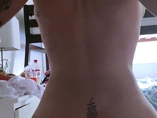 Amateur teen gives a blowjob POV style