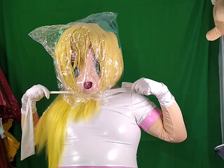 Kigurumi Bagging Breathplay in PVC Gym Suit