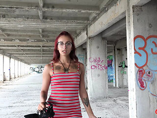 German Scout - Risky Anal Sex Casting for Skinny Redhead Inked Girl Bella Morningstar
