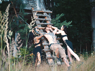 Biting the Festival Boy in the Woods with Snorfux & Goddess Yazmin