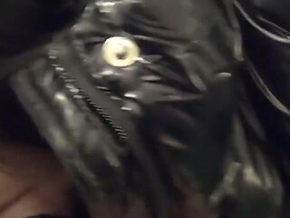 Milfycalla My Friend Cum 3 Times on My New Black Shiny Puffy Downjacket!-174