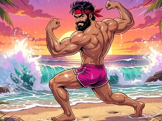 Handsome Beach Men Animation