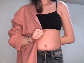 Small titted brunette amateur anal nailed at home