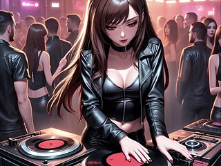 Anime Sexy DJ Synthwave Retrowave Electro AI