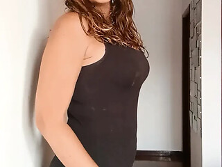 Hot milf undresses and enjoys some alone time