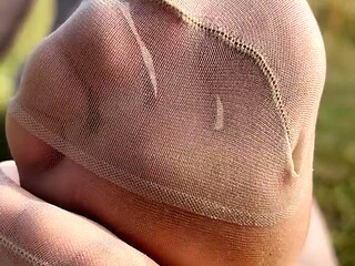 Nylon stockings pantyhose footjobs foot fetish sex