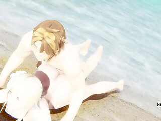 Genshin Impact Hentai - Lumine is fucked in the beach - Asian Japanese Anime Manga Porn