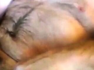 Bearded daddy cums solo