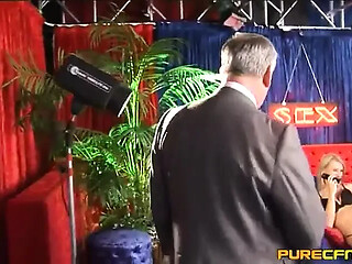 Dirty old boss gives surprise bonus to his employee in live chat show
