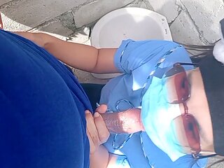 Guard catches a hot pinay schoolgirl Hornygaile giving the best public blowjob ever on a construction site