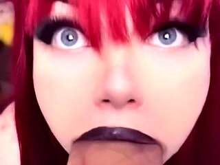 Redhead Whore Sucks Massive Cock