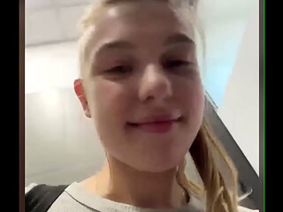 Creampie pussy. Squirting in public and fingering