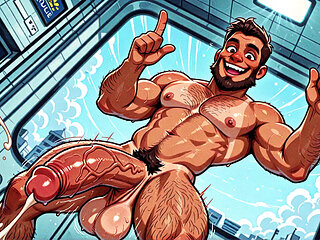 New Recruit Police Hunks Posing Naked Art Set