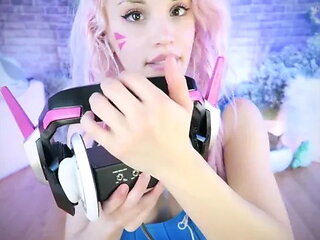 Ear Licking Naughty Dva Cosplay