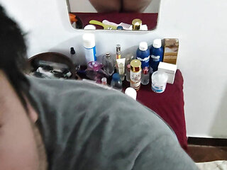 Playing in the office lounge with my new toy waiting for my boss