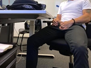Wank in office, huge cum, part 3