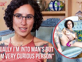 Curious Mikcha keeps her glasses on and slowly fingers her shaved pussy for you