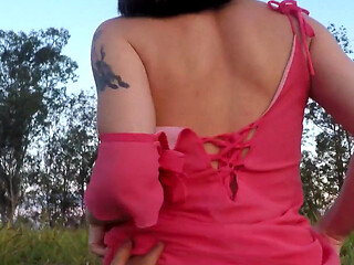 Petite Teen Riding a BBC Outdoors