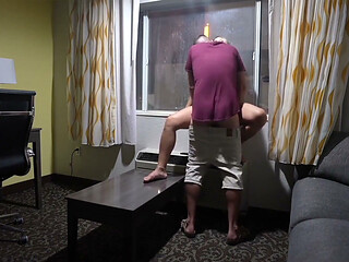 Pregnant Sex with Door and Window Open at Hotel