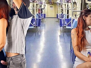 Public pervert shows off his love for big tits