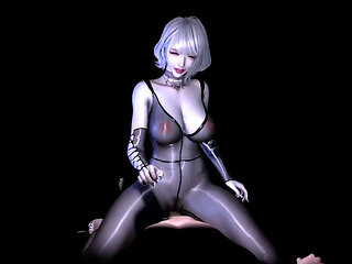 3D Short Hair Slut Asian Whore Wearing Sexy Lingerie Got Fucked so Hard