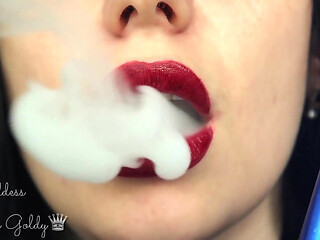Cum to my big lips and hookah smoke!