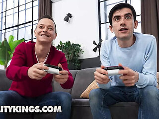 Hot Redhead Lilly Mays Sneaks Off for Secret Fuck with Jordi While Friend Plays Games - Big Tits & Cumshot