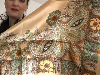 Satin Headscarf Fashion Show, Satin Headscarf and Leather Jacket, JOI Lady Victoria Valente