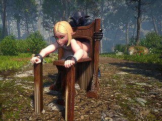 Gol 3D Blonde Elf Slave Banged by Many Goblins in the Forest