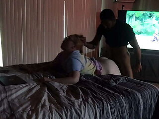 Snow Bunny Tyrik Takes BBC From Strwbrry - Rough Doggystyle & Gagging Blowjob