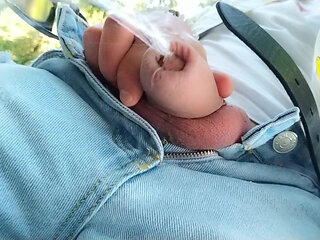 Peeing in the Park Behind a Tree