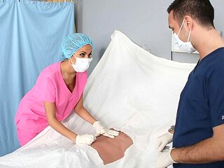 Hospital hard fuck in the doggy style with a busty girlfriend Isis Taylor