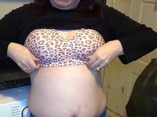 wife showing off her new bra