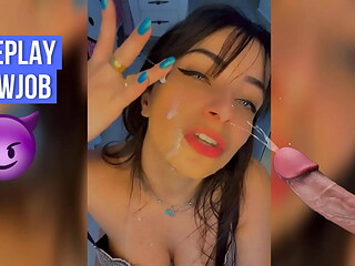 ROLEPLAY VOYEUR FETISH VIDEO hot latina catching you spying her and giving a hot blowjob to you