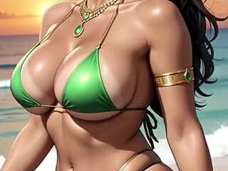 Gol Hot Desi Women Hot Bikini Beach Animation