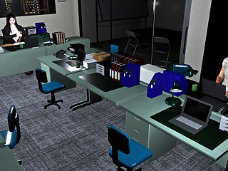 3D BBW slut mature milf cheating with her boss in the office