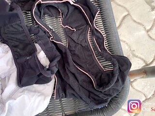 Steaming up dirty panties while almost getting caught by her roommate!