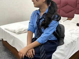 Indian Desi teen with school girl in Oyo hardcore sex