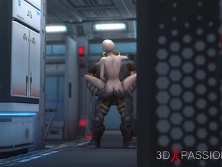 Sci-fi. Alien monster fucks agirl in the Mars base camp
