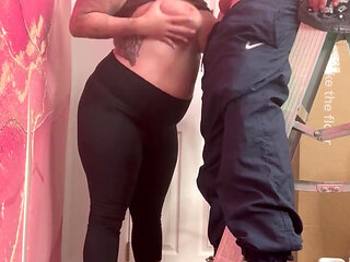 Blowjob on the Stairs