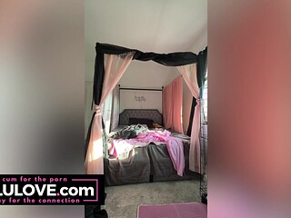 Pink-haired MILF strips and grinds with lube