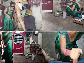 Sister-in-law in the kitchen, sister-in-law took out the water of the brother-in-law's land, showing big boobs with her hands Hindi audio.