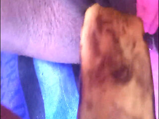Fucking My Black Hairy Pussy with a Banana Load Moaning Orgasms